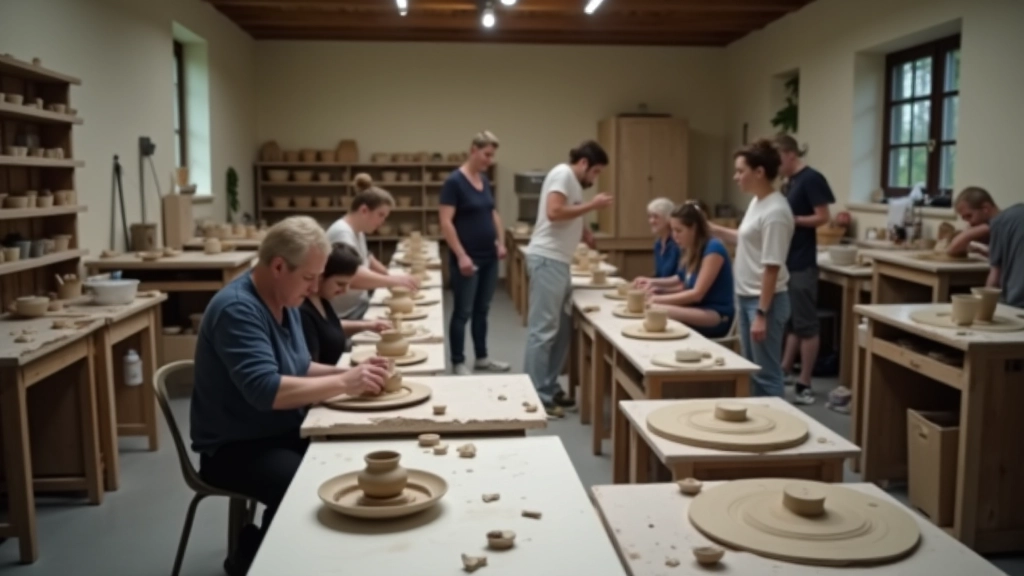 Pottery studio with clay work stations